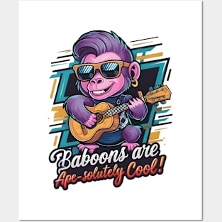 Funky Baboon Rockstar Tee Posters and Art